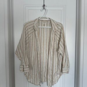 Aerie Oversized Striped Button Down Shirt